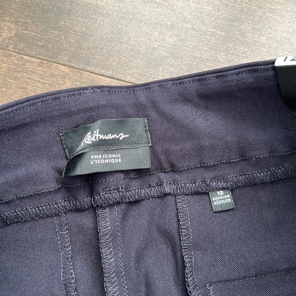 REITMANS Women’s Navy Blue Straight Leg Pull On Pants Iconic Fit Stretch Comfort - Picture 5 of 10